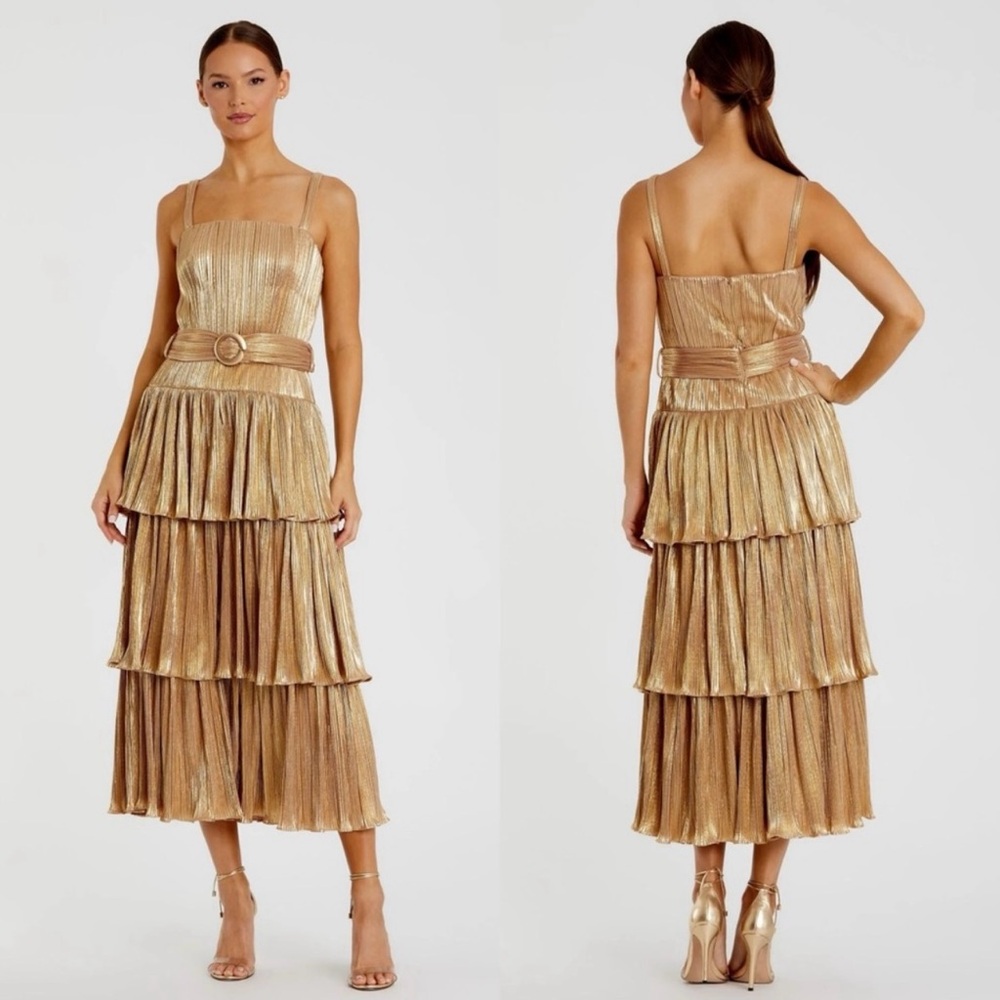 Mac Duggal 27062 Tea-Length Metallic Party
Dress NWT